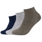 Preview: Camano Unisex Quarter Socken 3 Paar Ca-Soft ohne Gummidruck Bio-Cotton