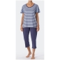 Preview: Schiesser Damen kurzer Schlafanzug Essential Stripes 3/4-lang