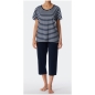 Preview: Schiesser Damen kurzer Schlafanzug Essential Stripes 3/4-lang