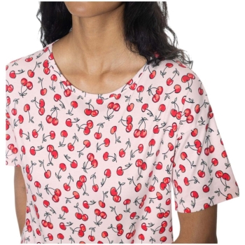 Mey Damen kurzarm Nachthemd Cherry Rush Bigshirt