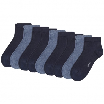 Camano Unisex Quarter Socken 9 Paar Ca-Soft ohne Gummidruck Bio-Cotton