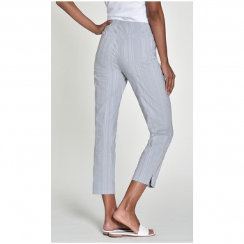 Robell Damen 7/8 Hose Bella 09 Slim fit Cotton mit Seersucker Struckturoberfläche