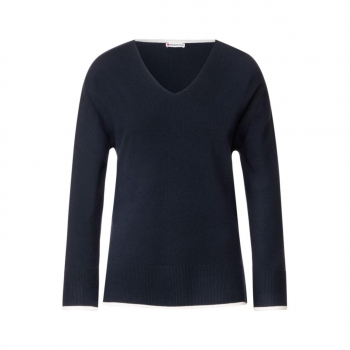 Street One Damen Pullover V-Ausschnitt