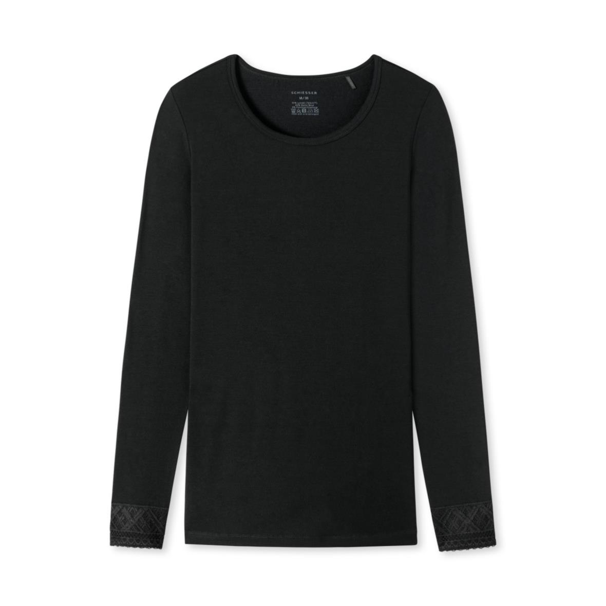 Schiesser Damen langarm Unterhemd selected! - premium Online-Shop Shirt Wolle/Tencel Siemers