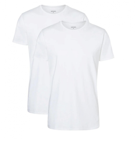 Camano Herren halbarm T-Shirts Men Comfort 2er Pack mit Rundhals