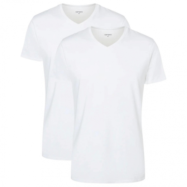 Camano Herren halbarm T-Shirts Men Comfort 2er Pack mit V-Ausschnitt