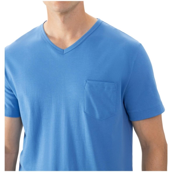 Mey Herren kurzer Schlafanzug Micro Blue