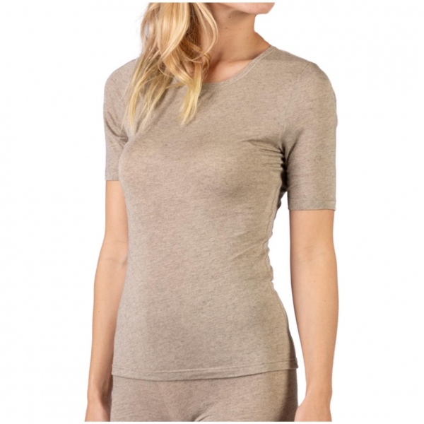 Nina von C. Damen halbarm Unterhemd Kaschmir/Modal Shirt 1/2 Arm