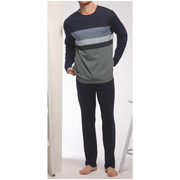 Ammann Herren langer Schlafanzug City Vision Pyjama lang