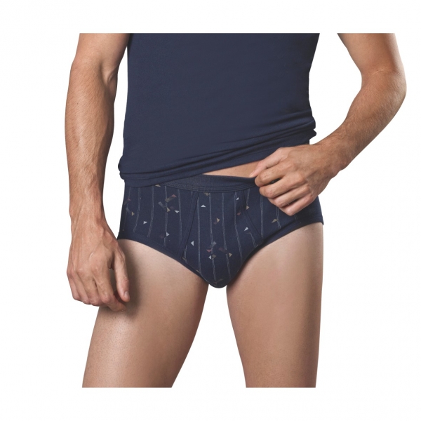 Conta Herren Slip Feinripp marine bedruckt