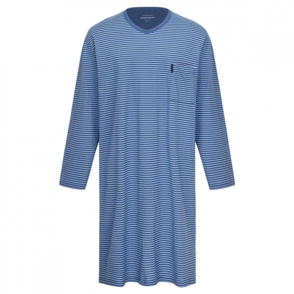 Ammann Herren Nachthemd Nightwear Langarm mit V-Ausschnitt