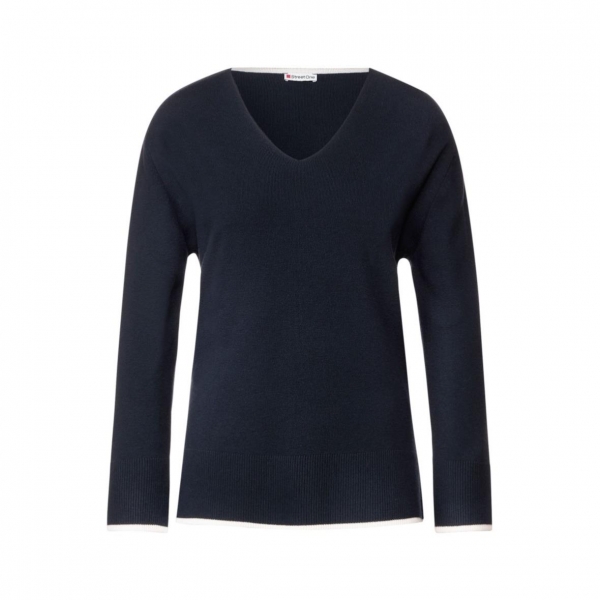 Street One Damen Pullover V-Ausschnitt