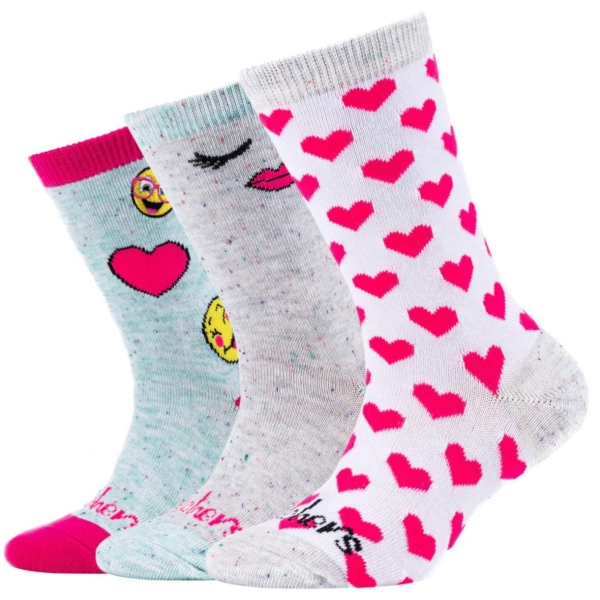 Skechers Mädchen Fashion Kinder Socken 3 Paar